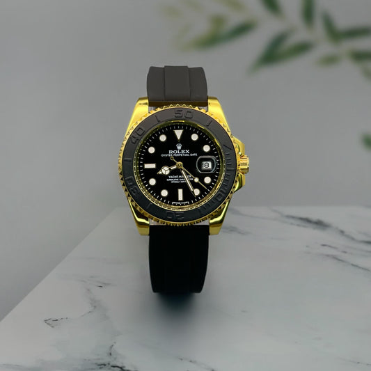 Rolex Yacht-master with black rubber strap